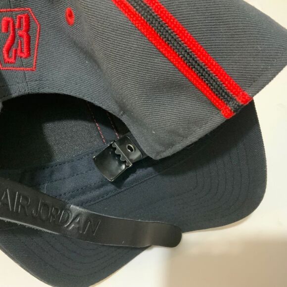 Nike Awake Air Jordan Mens Adjustable Red and Black Leather Bill Hat - Picture 12 of 13